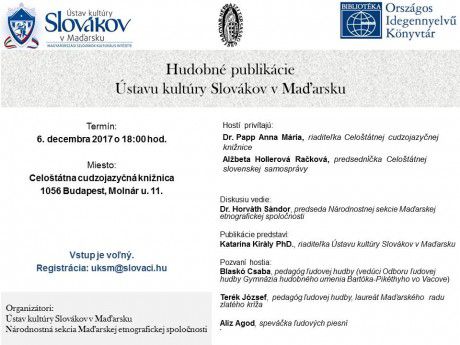 Hudobné publikácie UKSM 2017.12.6.